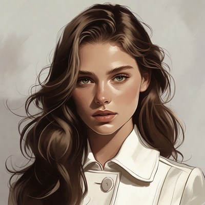 Beautiful woman with long brown hair