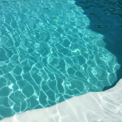 Clear blue swimming pool water