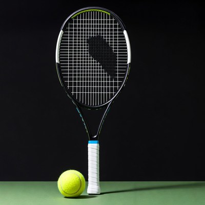Tennis racket and ball