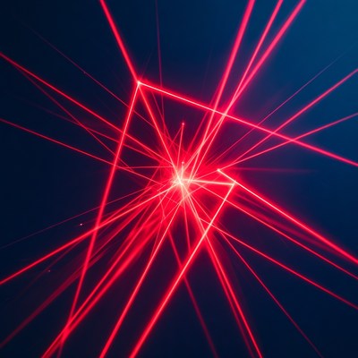 Red Laser Beams on Dark Background