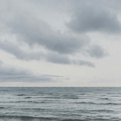 Ocean Waves Under Gray Clouds