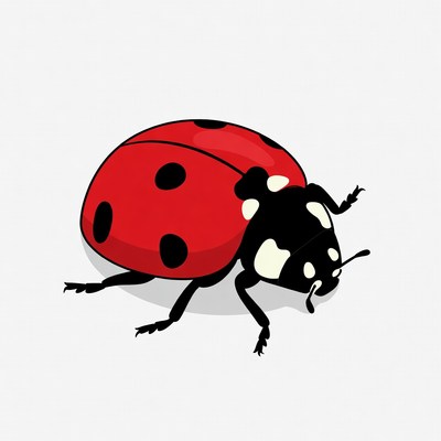 Red ladybug illustration on white