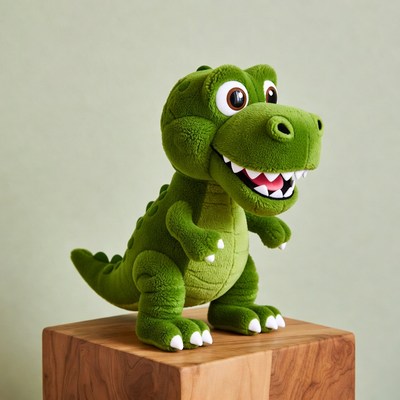 Cute green T-Rex plush toy