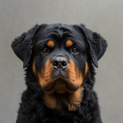 Rottweiler dog close-up portrait