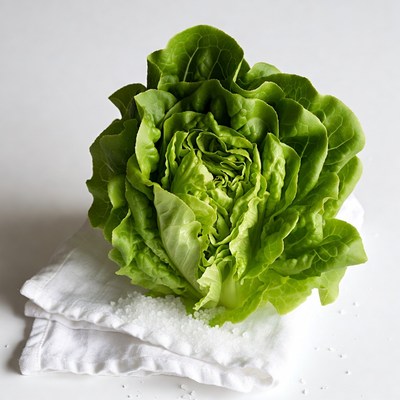 Fresh Romaine Lettuce with Salt