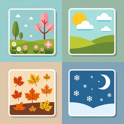 Four Seasons Flat Icons