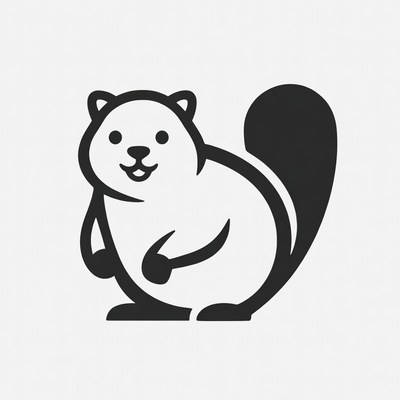 Cute beaver cartoon illustration