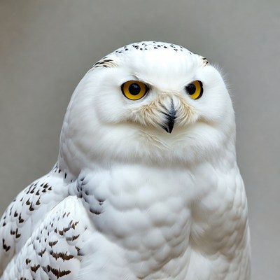 Snowy Owl with Yellow Eyes