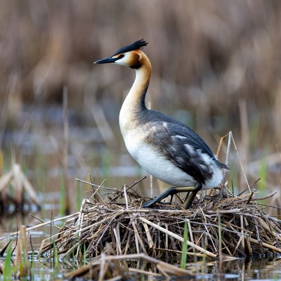 Great Crested Grebe on nest