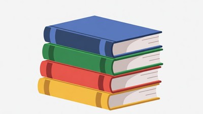 Stack of colorful books illustration
