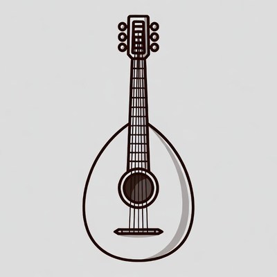 Line Art Oud Instrument
