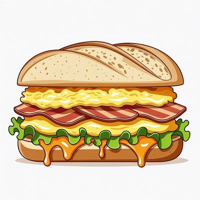 Egg Bacon Lettuce Cheese Sandwich