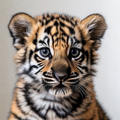 Cute baby tiger close-up
