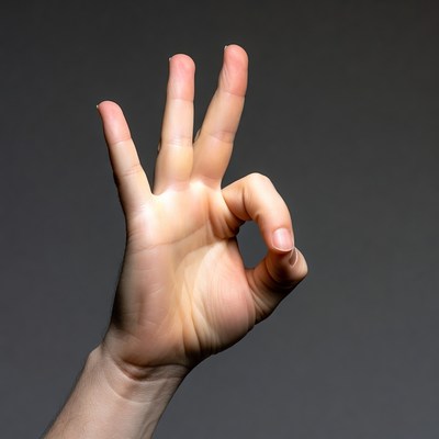 Hand making peace sign gesture