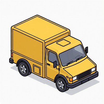 Yellow Delivery Van Illustration