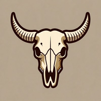 Longhorn Skull Illustration