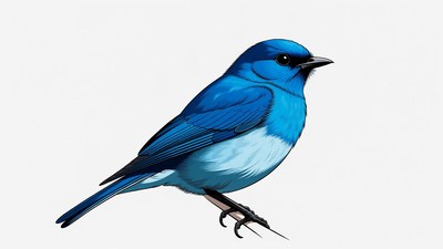 Blue Indigo Bunting Bird Illustration