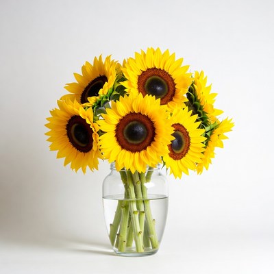 Sunflowers in Glass Vase