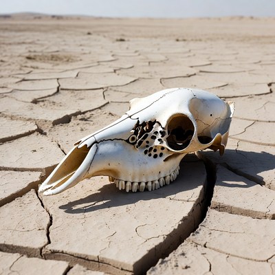 Cow Skull in Desert