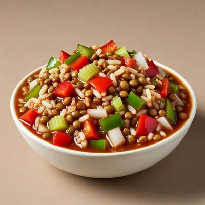 Bowl of Lentil Vegetable Rice