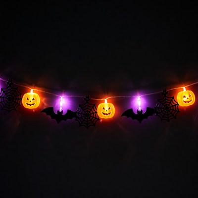 Halloween Pumpkin Bat Fairy Lights