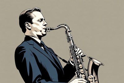 Man playing saxophone illustration