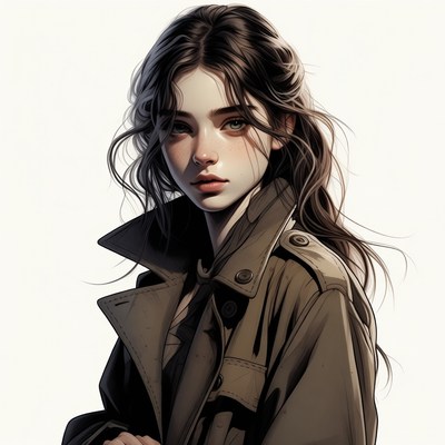 Beautiful woman in trench coat