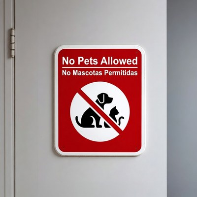 No Pets Allowed Sign