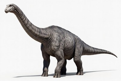 Brontosaurus dinosaur on white background