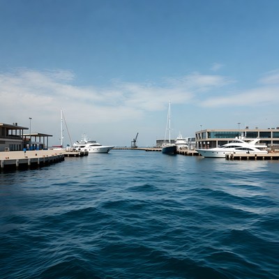 Luxury Yachts in Modern Marina
