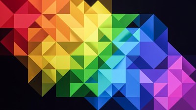 Rainbow Triangular Geometric Pattern