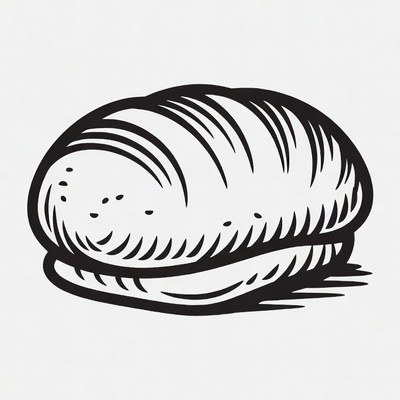 Hand-drawn bread loaf illustration