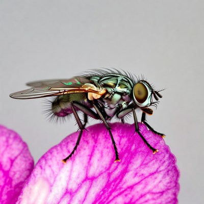Green Fly on Pink Petal