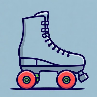 White Roller Skates Illustration