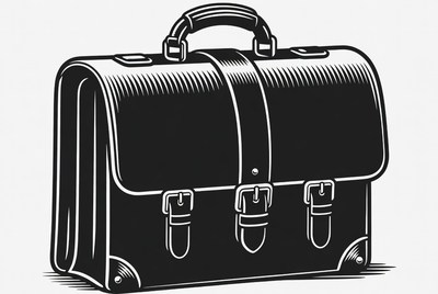 Black Briefcase Illustration