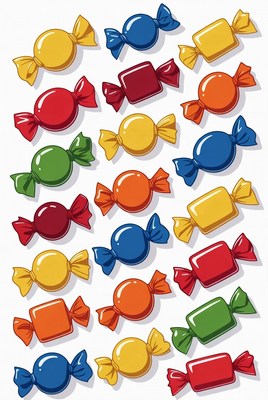 Colorful Wrapped Candies Illustration