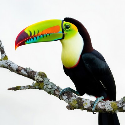 Colorful Toucan Perched on Branch