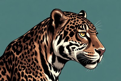 Jaguar head profile illustration