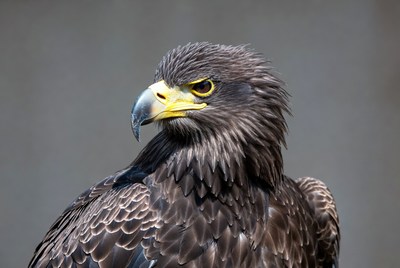 Closeup of majestic brown eagle