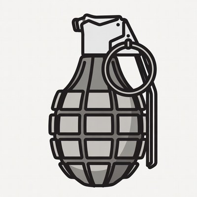 Cartoon Hand Grenade Illustration