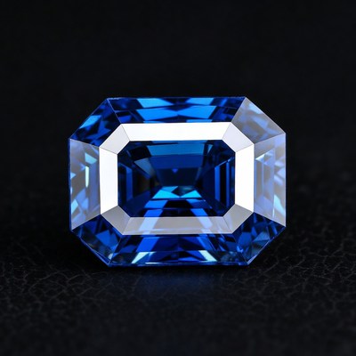 Emerald-Cut Blue Sapphire Gemstone
