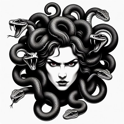 Medusa with Snakes in Hair