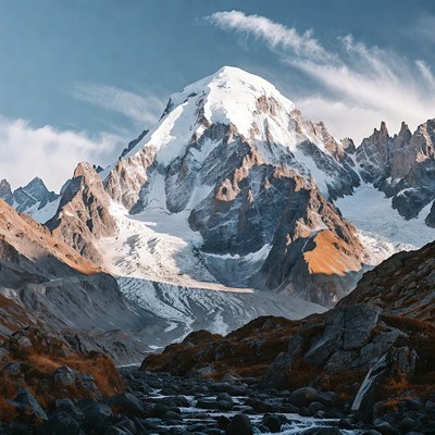 Mont Blanc Snowy Peak Mountains