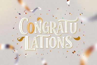 Congratulations Text with Confetti