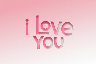 I Love You cutout text