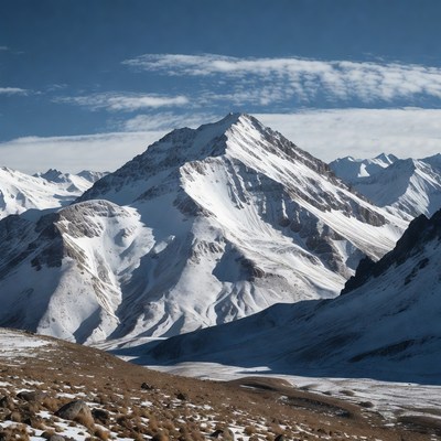 Snowy Mountain Peak Landscape