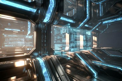 Futuristic Sci-Fi Spaceship Corridor