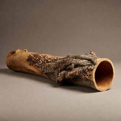 Hollowed Natural Wood Log Vase