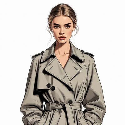 Woman in beige trench coat