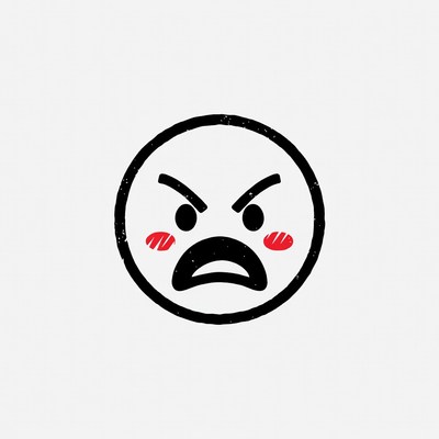Angry Blushing Emoticon Illustration